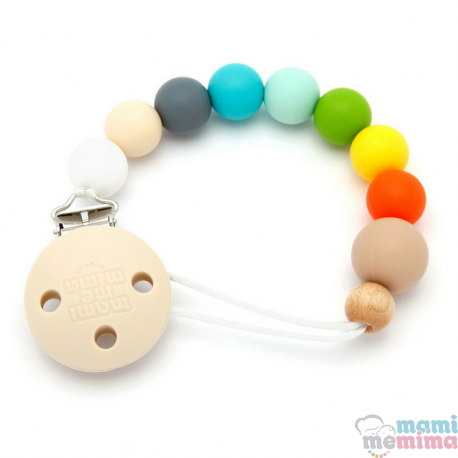 Sujeta Chupetes Mordedor Silicona Modelo Multicolor