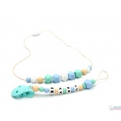 Pack Regalo Collar Mordedor y Chupetero Mordedor Personalizado Blue&Mint