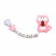 Pack Mordedor Mapache Pink + Sujeta Chupetes Mordedor Personalizado Sweet Pink Little Princess