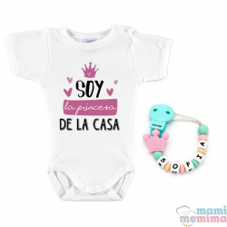 Body Bebé Personalizado "Soy la princesa de la casa rosa"