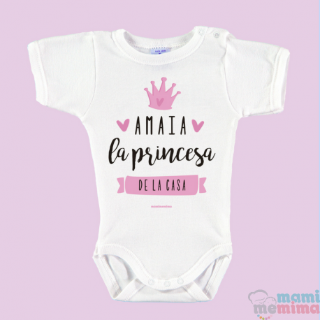 Body Bebé Personalizado con Nombre "Soy la princesa de la casa"