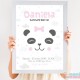 Lámina de Nacimiento Nórdica Oso Panda Rosa