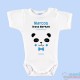 Body Bebé Personalizado con Nombre "Oso Panda" Azul