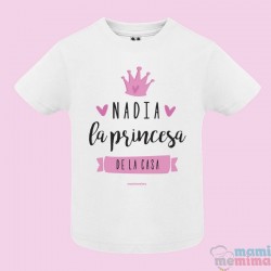 Camiseta Infantil Personalizada con Nombre "Soy la princesa de la casa"