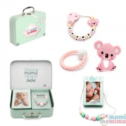 Canastilla Bebé Koala Rosa- Felicidades Mamá, Bienvenido Bebé.