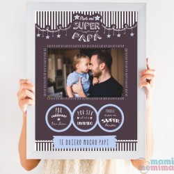 Cuadro Súper Papá Personalizada