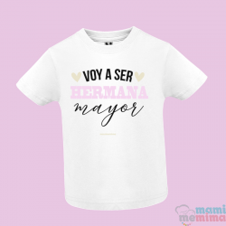 Camiseta Infantil "Voy A Ser Hermana Mayor"