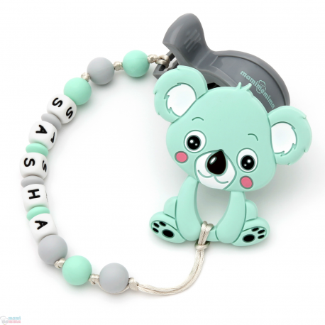 Pack Juguete Mordedor Para Carrito Personalizado Koala Mint