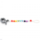 Pack Juguete Mordedor Para Carrito Personalizado Rainbow Mapache Turquesa