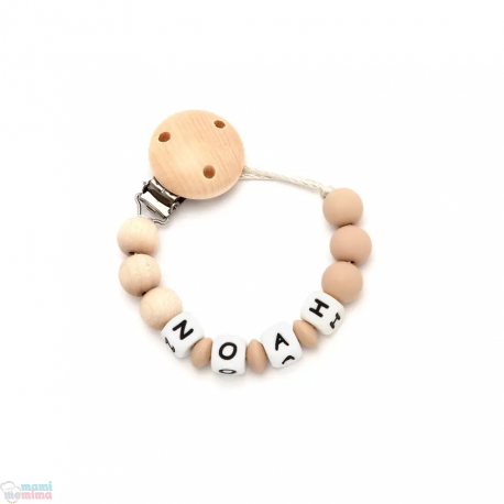 Chupetero Mordedor Personalizado Silicon Ecologic Beige
