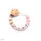 Chupetero Mordedor Personalizado Silicon Ecologic Pink