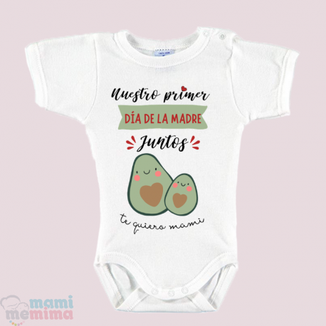 Body Bebé Día de la Madre Aguacates " Nuestro Primer Día de la Madre Juntos"
