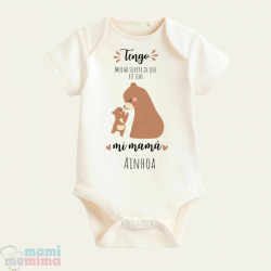 Body Bebé Personalizado con Nombre Osito de mami"Tengo Mucha Suerte de que Tú Seas mi Mami"