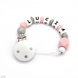 Chupetero Mordedor Personalizado de Silicona Pink&Mint