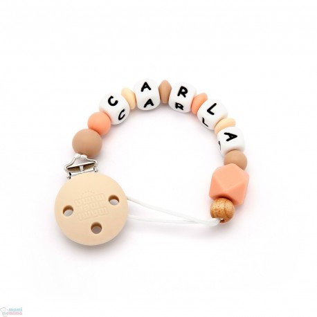 Chupetero Mordedor Personalizado de Silicona Peachy