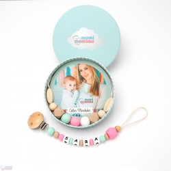 Pack Regalo Collar Mordedor y Chupetero Mordedor Personalizado Ainhoa
