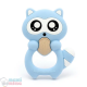 Mordedor Silicona Baby Mapache Azul