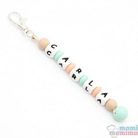 Llavero de Silicona Personalizado con Nombre Pink&Mint