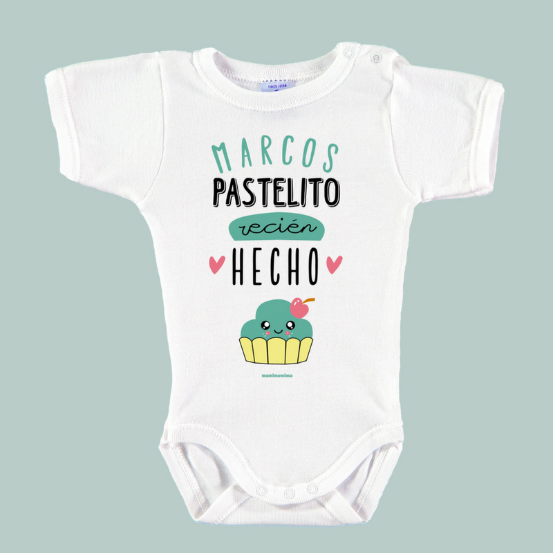 Body Bebé Personalizado con Nombre Mint "Pastelito Recién Hecho"