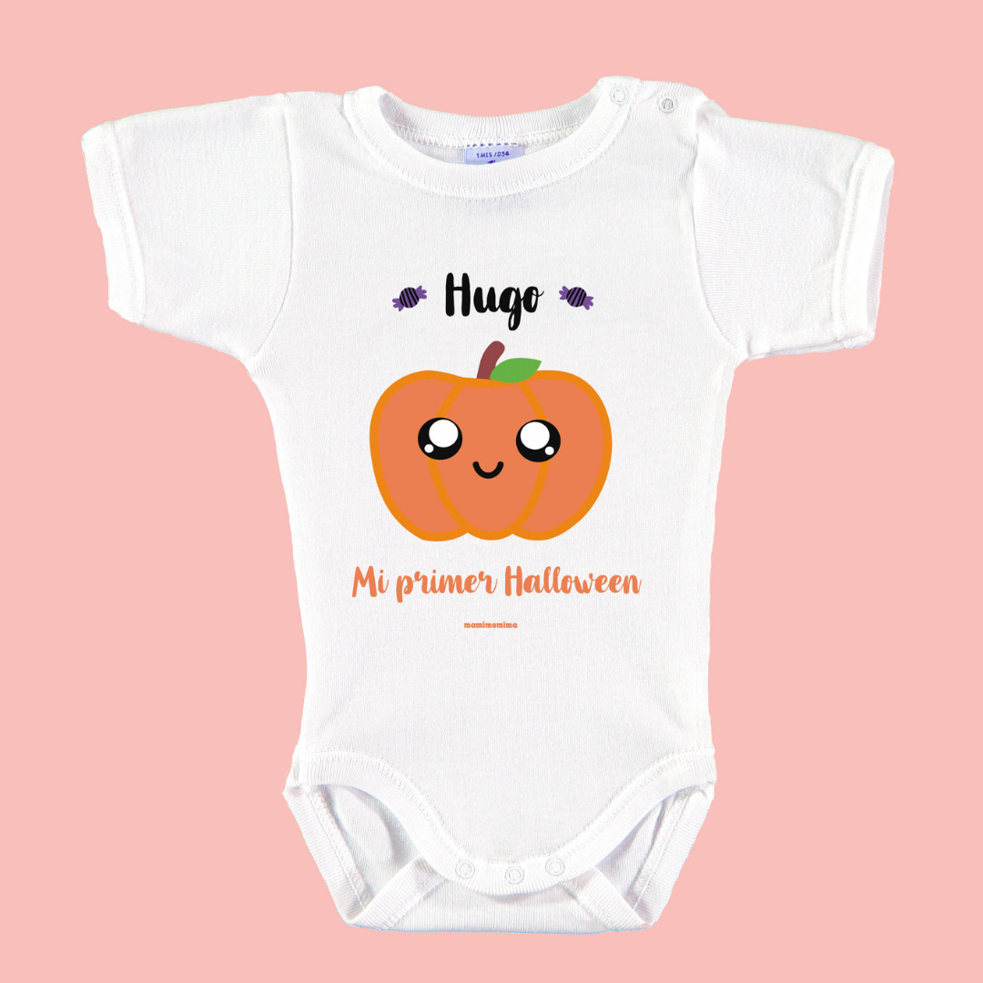Body Bebé Personalizado Halloween con Nombre "Calabacita"