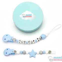 Pack 2 Chupeteros Silicona Sweet Blue