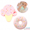 Lot De 2 Anneaux De Dentition En Silicone: De La Glace À La Crème + Donuts Rose