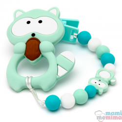 Pack Regalo Sujeta Chupetes Mordedor de Silicona Star Multicolored + Mordedor Ice Cream Natur