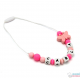 Sujeta Chupetes Mordedor Personalizado de Silicona Sweet Pink