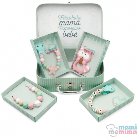 Conjunto Collar Mordedor y Chupetero Mordedor Personalizado Sweet Pink