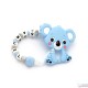 Pack Regalo Mordedor Biscuit + Sujeta Chupetes Mordedor Personalizado de Silicona Rock Baby Mint