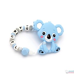 Pack Regalo Mordedor Biscuit + Sujeta Chupetes Mordedor Personalizado de Silicona Rock Baby Mint