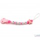 Sujeta Chupetes Mordedor Personalizado de Silicona Sweet Pink