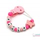 Sujeta Chupetes Mordedor Personalizado de Silicona Sweet Pink
