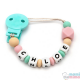 Chupetero Silicona pink&mint