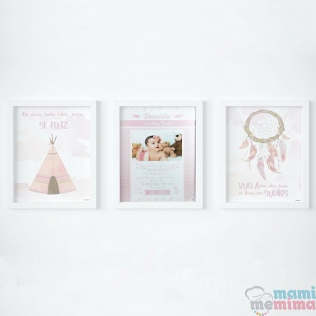 Lámina Natalicia Moderna Rosa