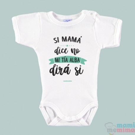 Corps de Bébé "je suis un peu de vous" à la Menthe