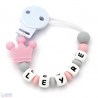 Sujeta Chupetes Mordedor Personalizado de Silicona Sweet Pink