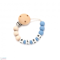 Chupetero Mordeur Personnalisé Silicone Doux Bleu