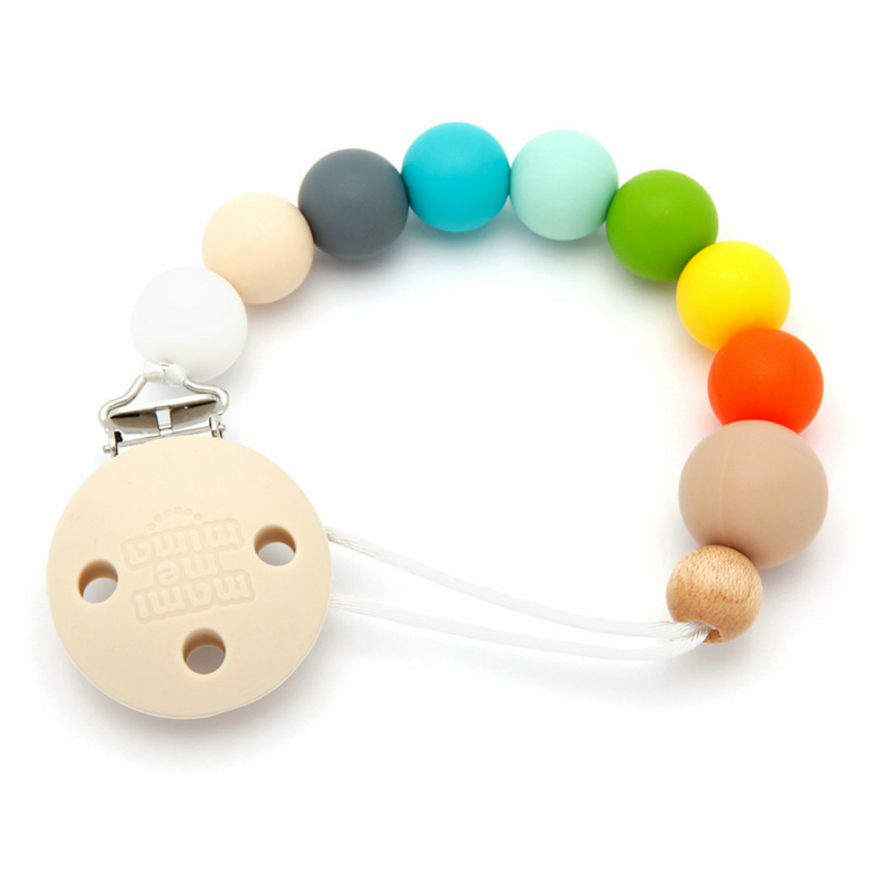 Sujeta Chupetes Mordedor Silicona Modelo Multicolor
