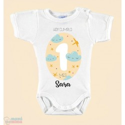 Body Bebé Personalizado con Nombre "Cumple Meses"