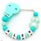 Catenella Portaciuccio Silicone Con Nome Personalizatto Rebel Baby Mint