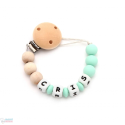 Catenella Portaciuccio Silicone Con Nome Personalizatto Sweet Blue