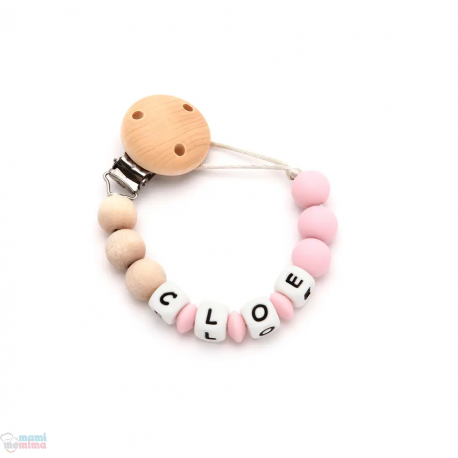 Catenella Portaciuccio Silicone Con Nome Personalizatto Sweet Blue