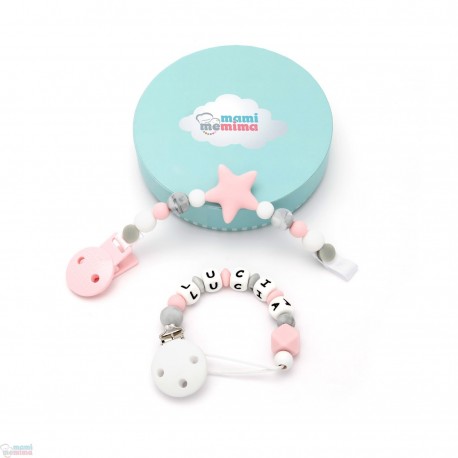 Pack 2 Chupeteros - Dolce Rosa Personalizzato & Sweet Pink Star