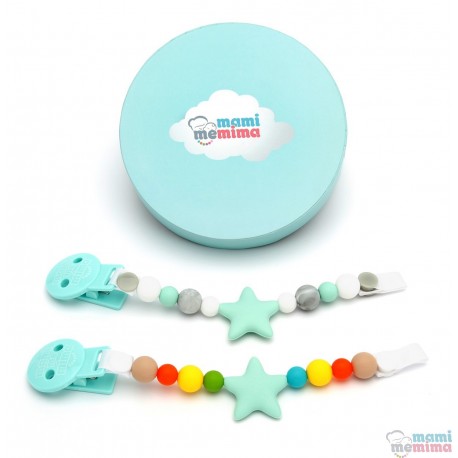Pacote de Dois Tira de chucha Star Multicolored & Star Sweet Mint