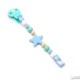 Corrente de Chupeta Mordedor em Silicone Star Blue&Mint