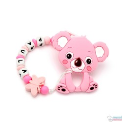 Tira de Chucha Con Nome Butterfly Pink+Pink + Mordedor em forma de Koala
