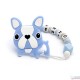 Mordedor Silicone Frenchie Bulldog Azul