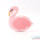 Corrente de Chupeta Con Nome "Little Princess" Sweet Pink e mordedor em forma de Flamingo