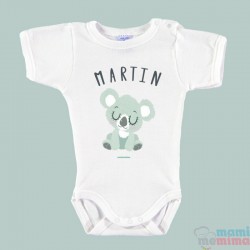 Body Bebê Personalizado com o Nome "Koala Mint"